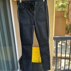 MOTHER Men's Black Skinny Jeans with White Accents